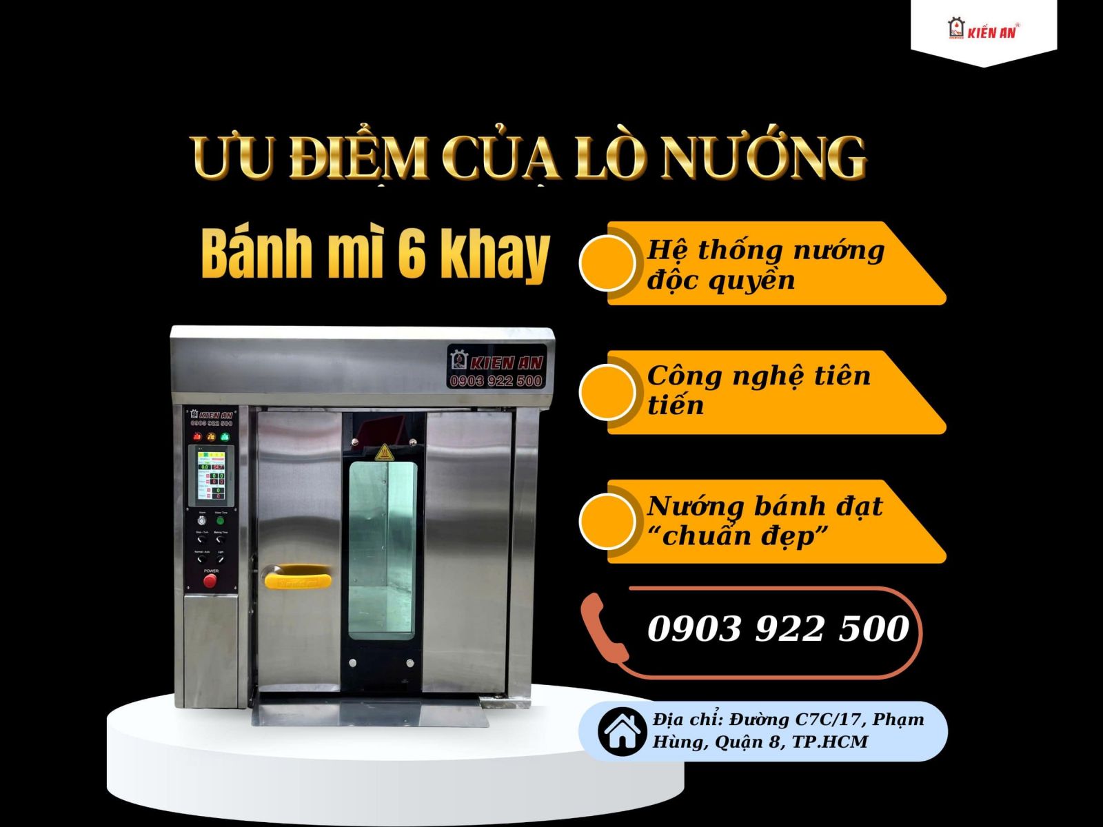 Ưu điểm của lò nướng bánh mì xoay 6 khay Kiến An