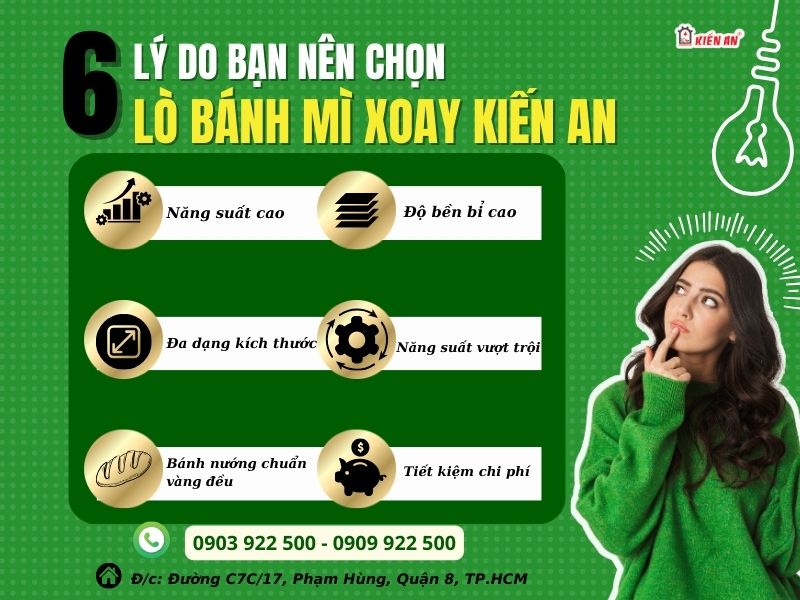 6 lý do chính bạn nên chọn lò nướng bánh mì xoay Kiến An