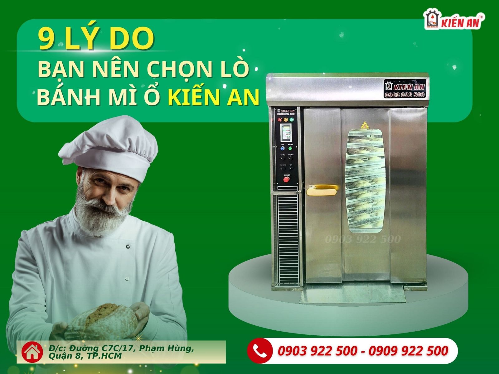  9 lý do bạn nên chọn lò nướng bánh mì ổ Kiến An 