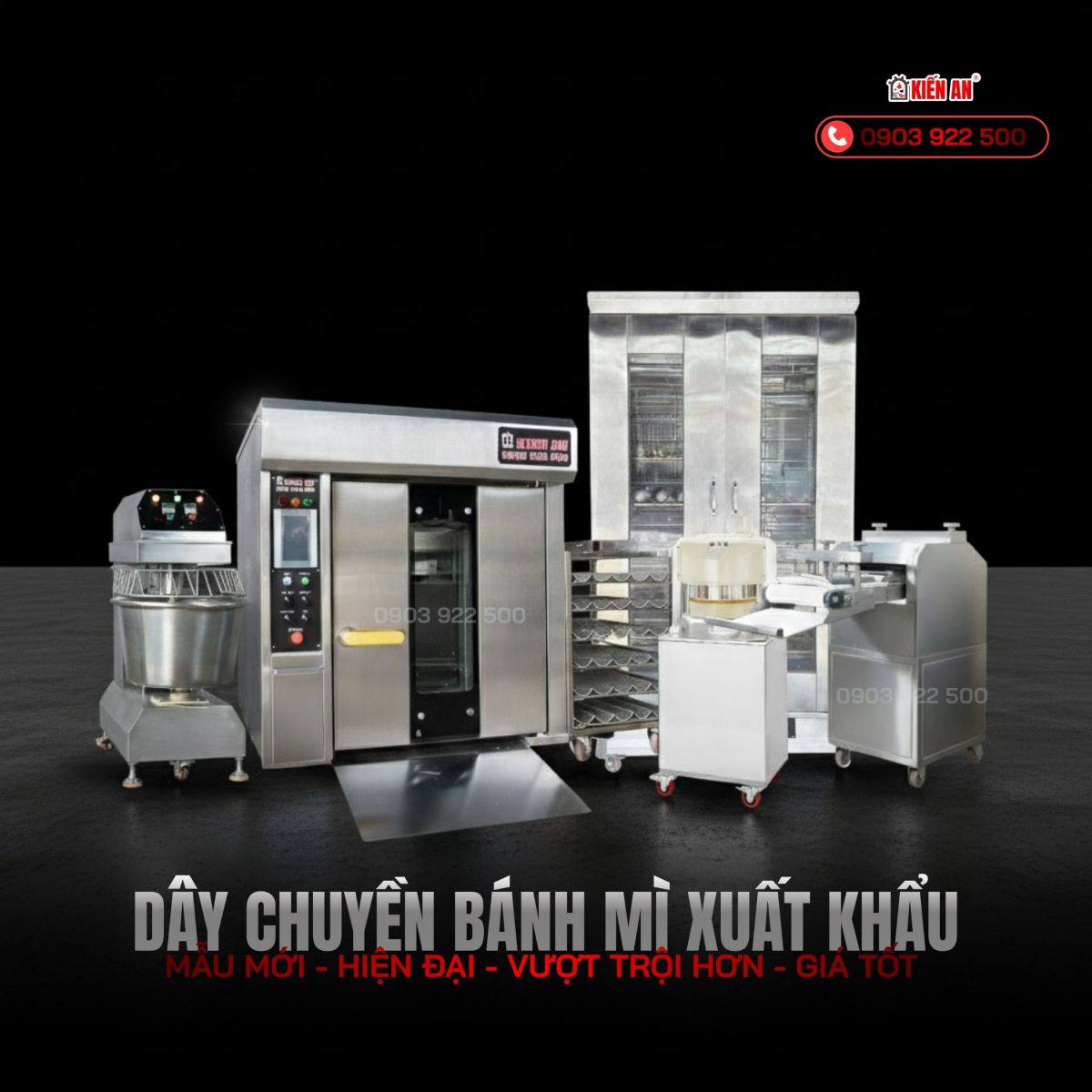 Dây chuyền lò bánh mì Kiến An xuất khẩu gồm 5 thiết bị chính