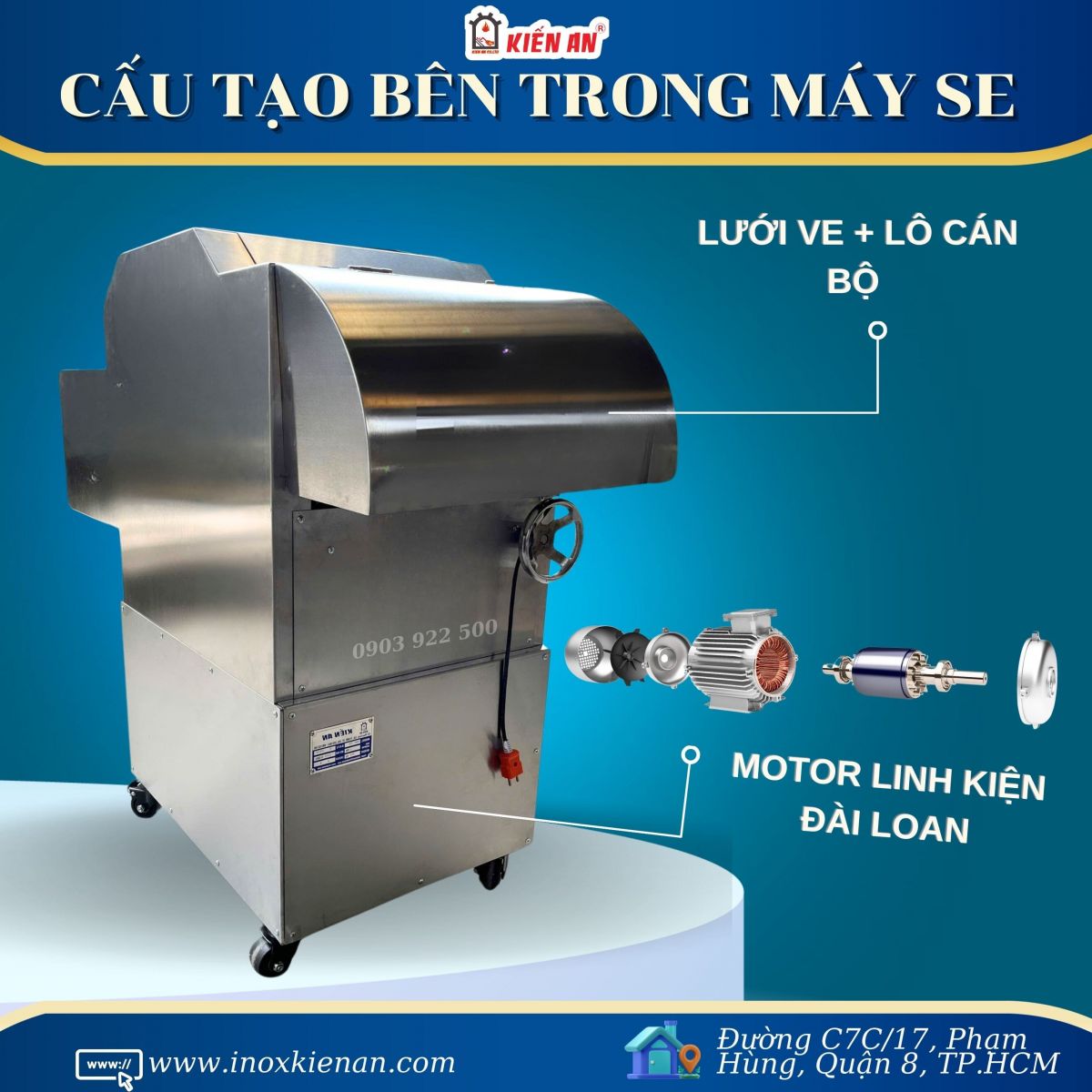 Cấu tạo bên trong của máy se bột Kiến An