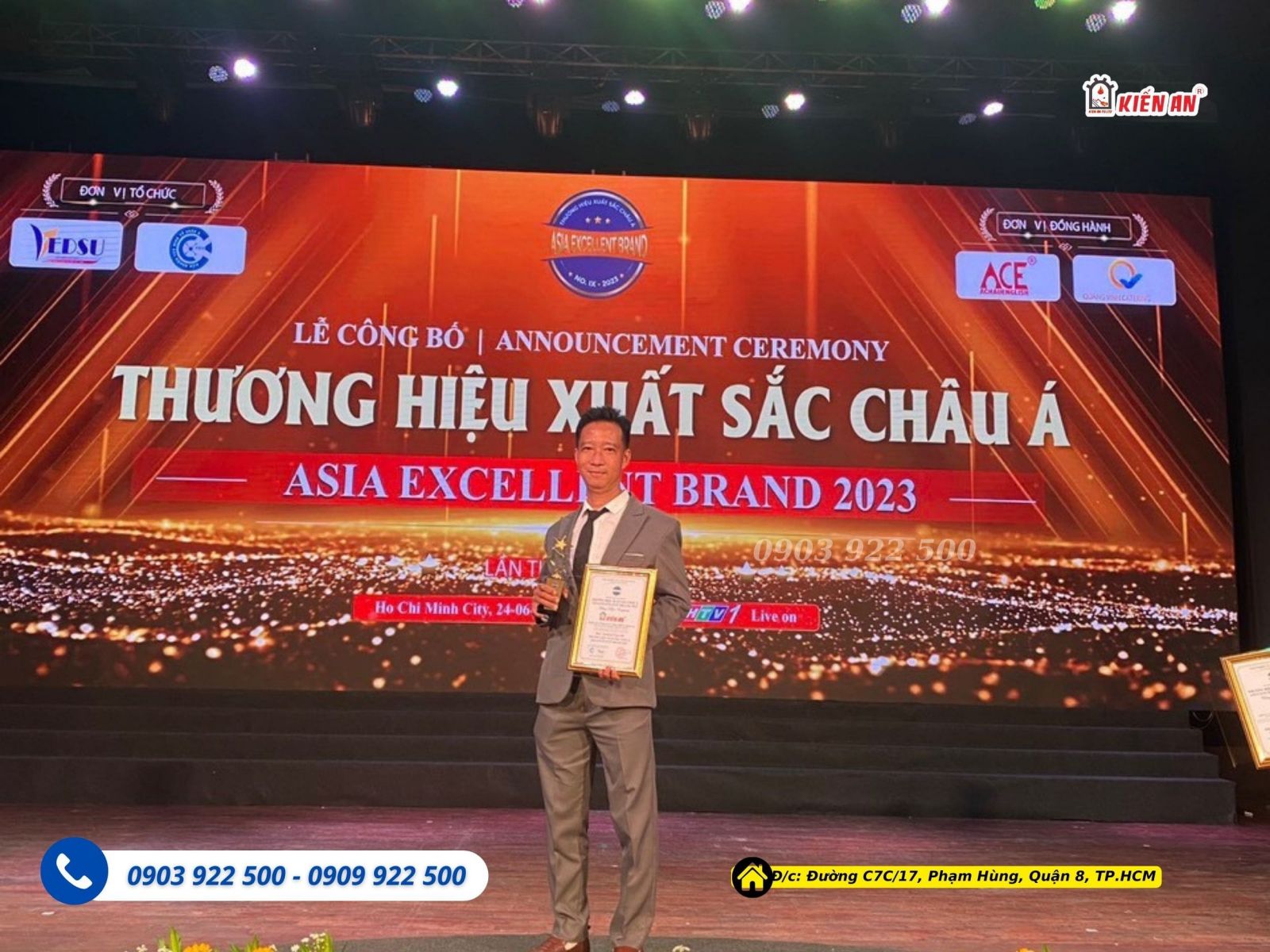 Công ty TNHH XNK Kiến An tự hào được vinh danh “Top 100 thương hiệu xuất sắc nhất Châu Á năm 2023” 