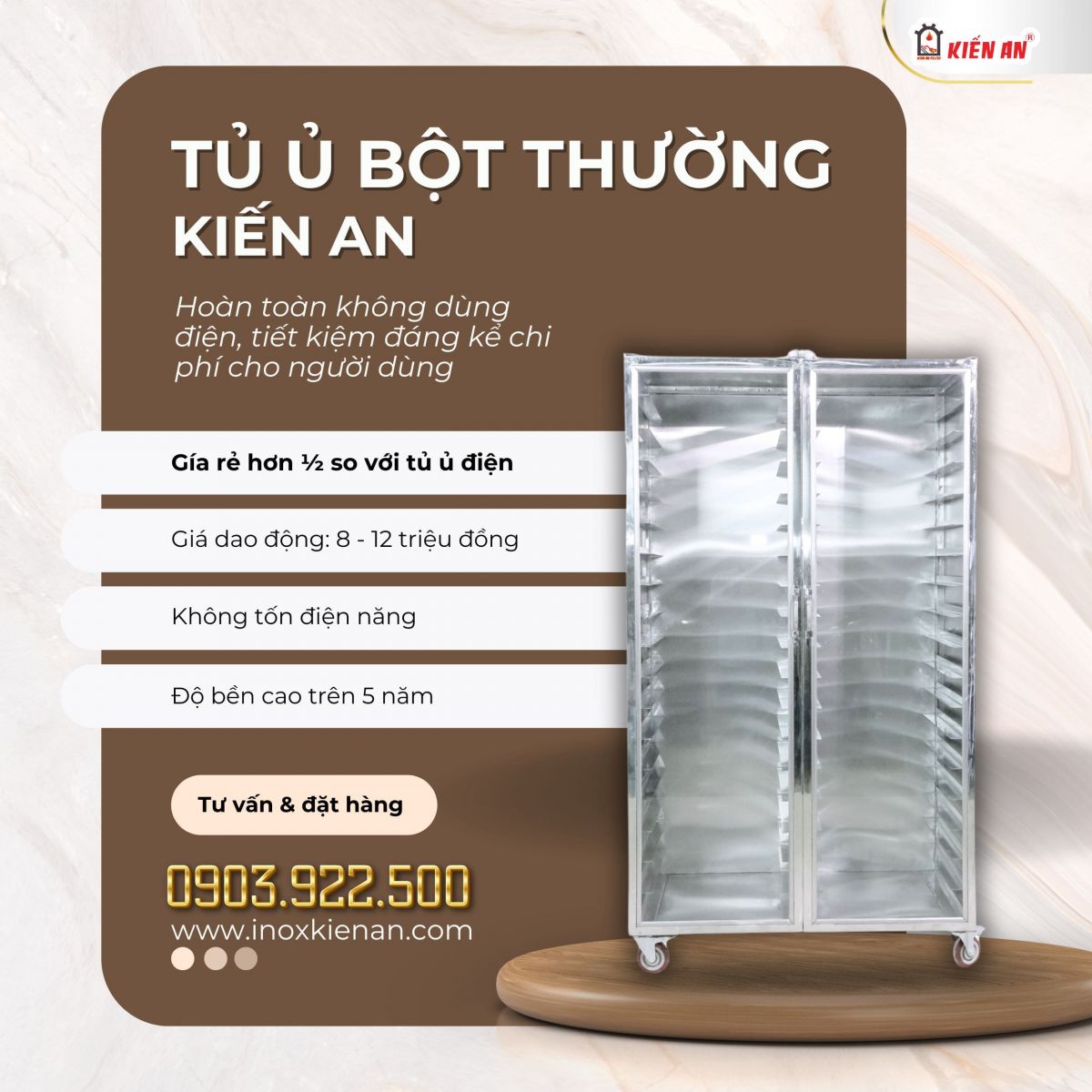 Đặc điểm của tủ ủ bột không điện Kiến An
