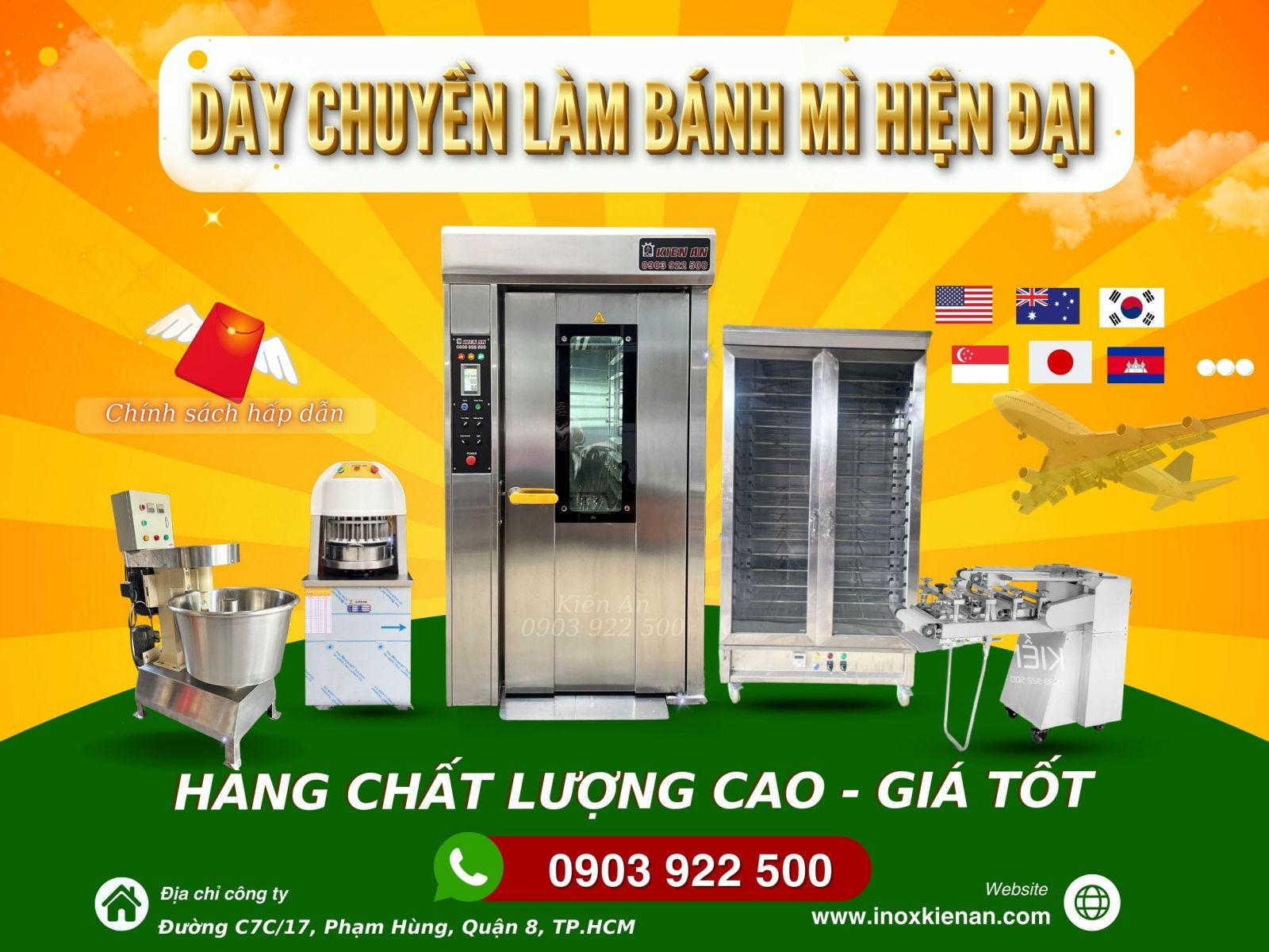 Dây chuyền làm bánh mì với 5 thiết bị