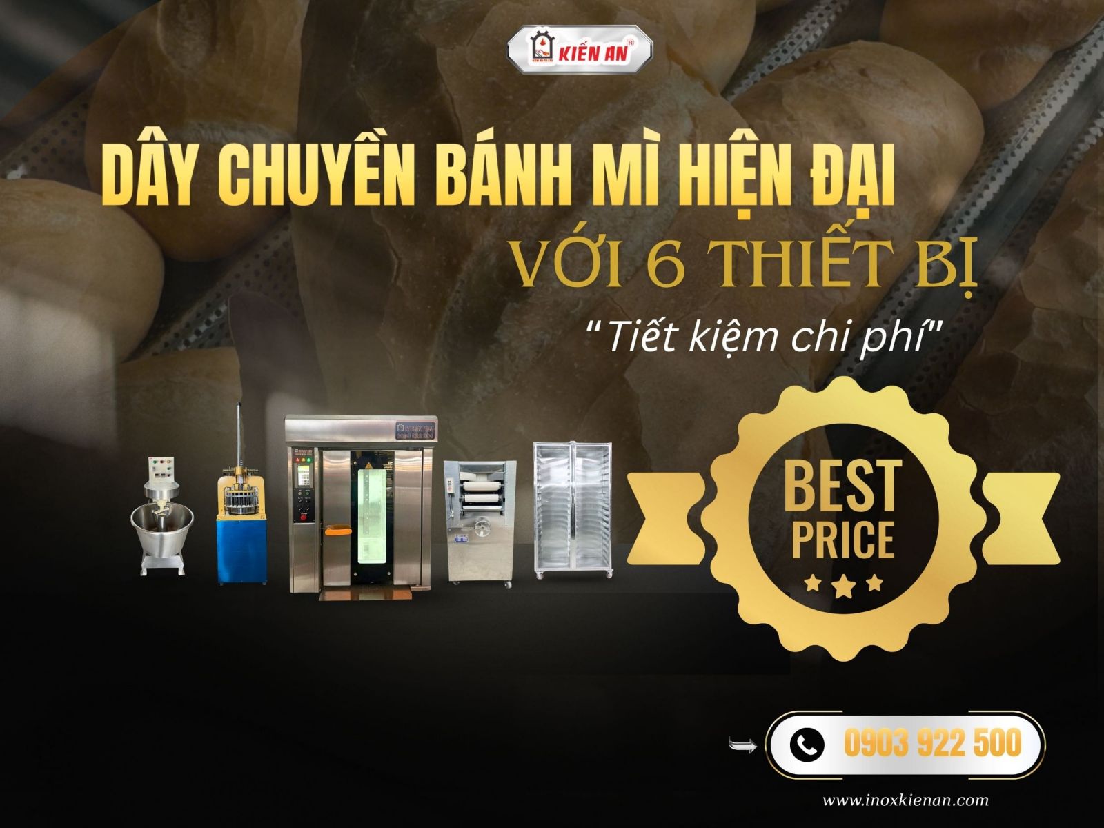 Dây chuyền làm bánh mì ổ với 6 thiết bị hiện đại có một không hai