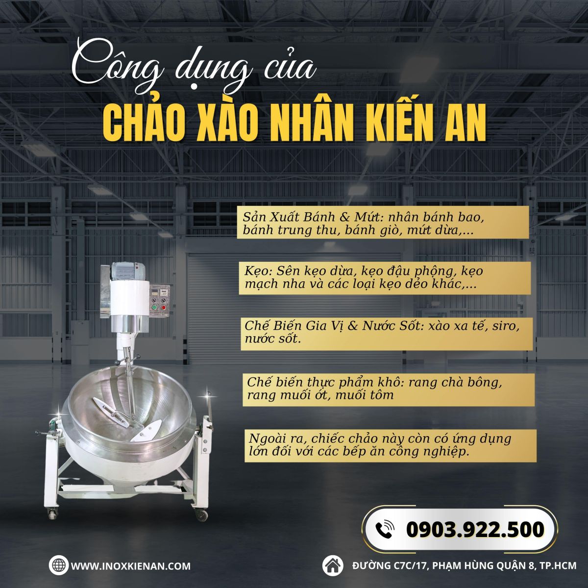 Dây chuyền sản xuất bánh trung thu - Chảo xào nhân hiện đại