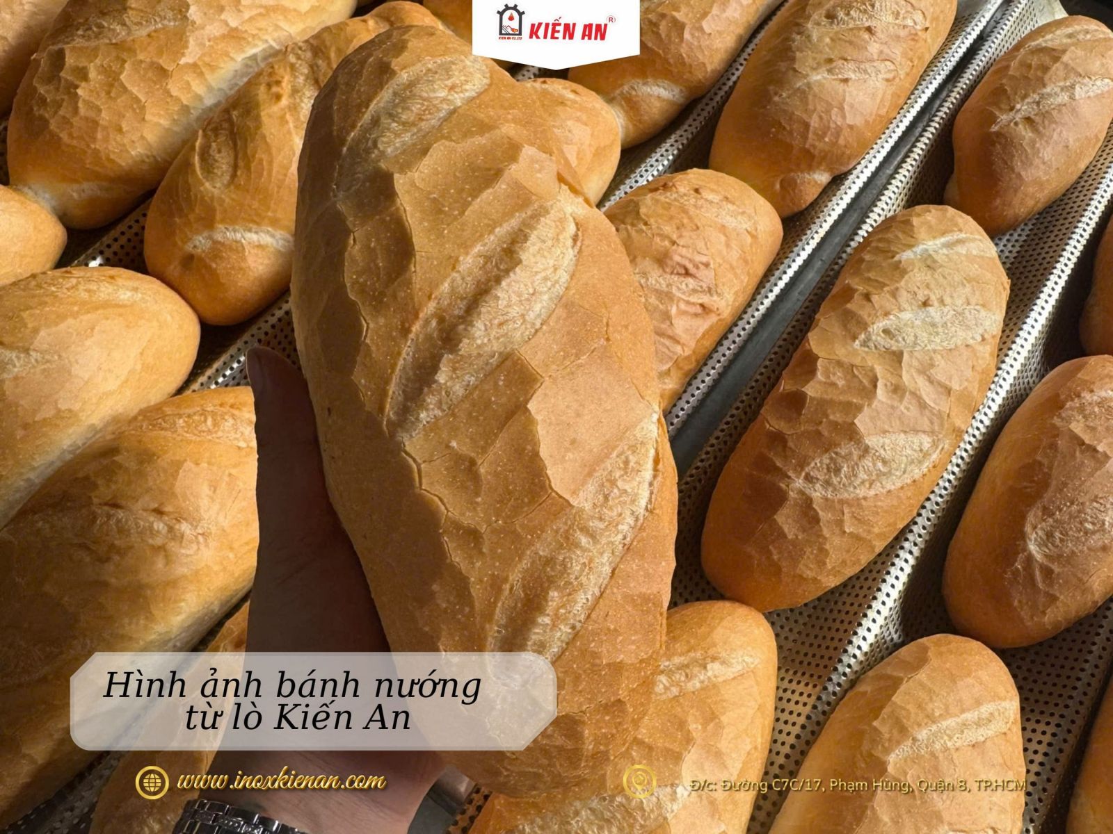 Hình ảnh thực tế bánh được nướng từ lò bánh mì Việt Nam - Kiến An