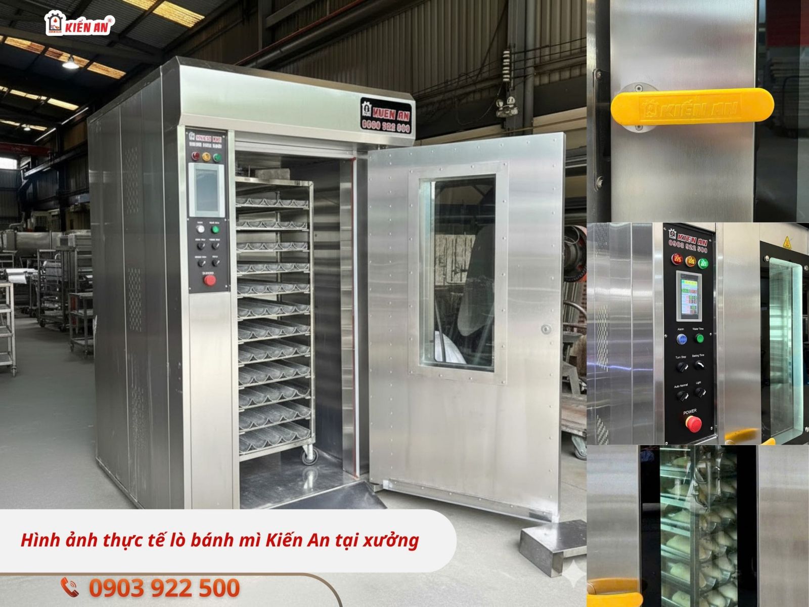Hình ảnh thực tế của lò bánh mì Kiến An chính hãng tại xưởng