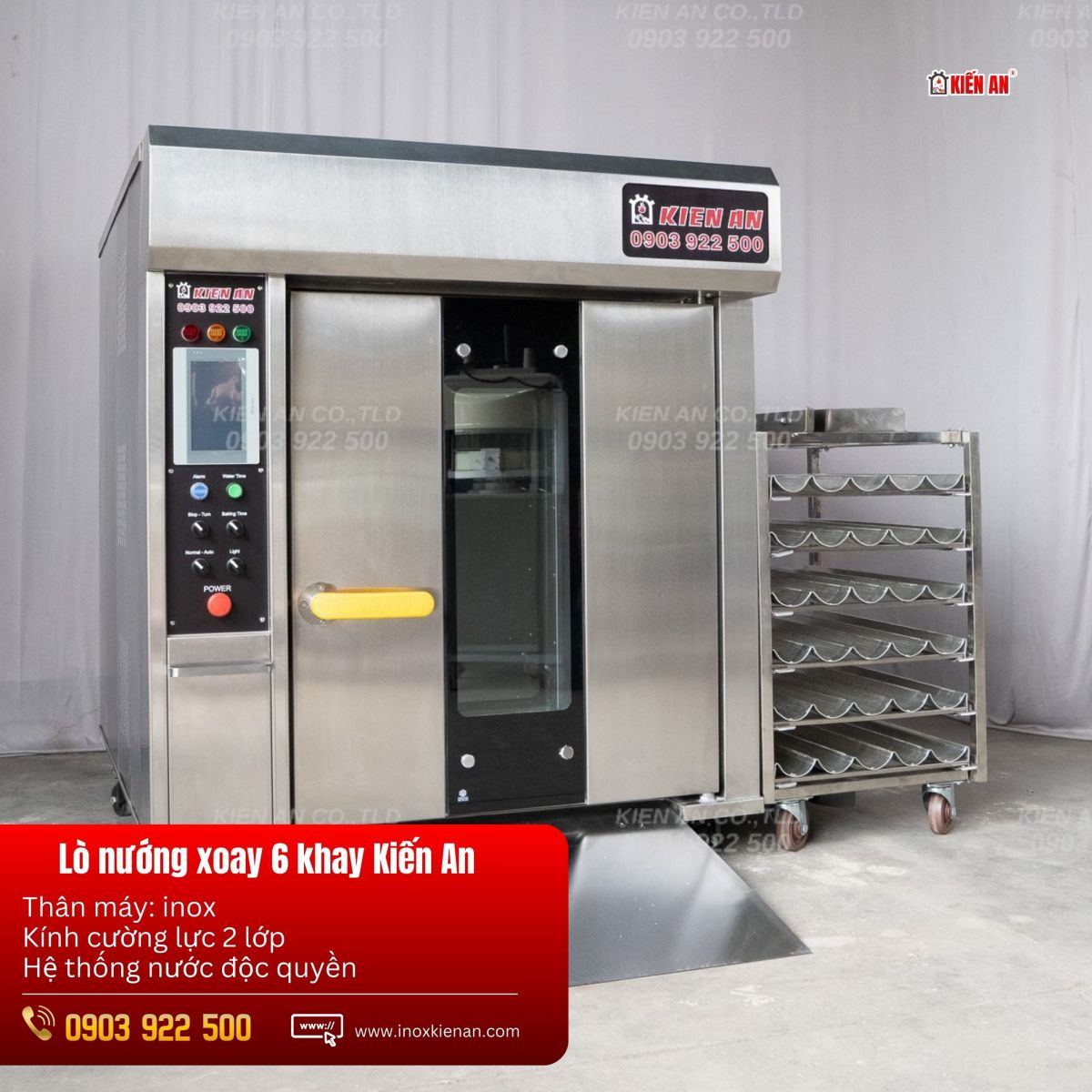 Hình ảnh thực tế của lò nướng xoay 6 khay bảng điều khiển thông minh