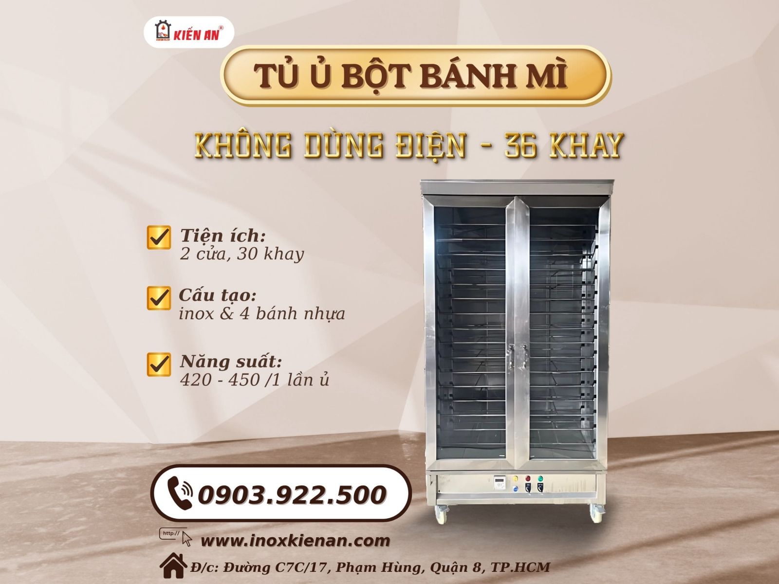 Hình ảnh thực tế của tủ ủ bột bánh mì thường tại xưởng