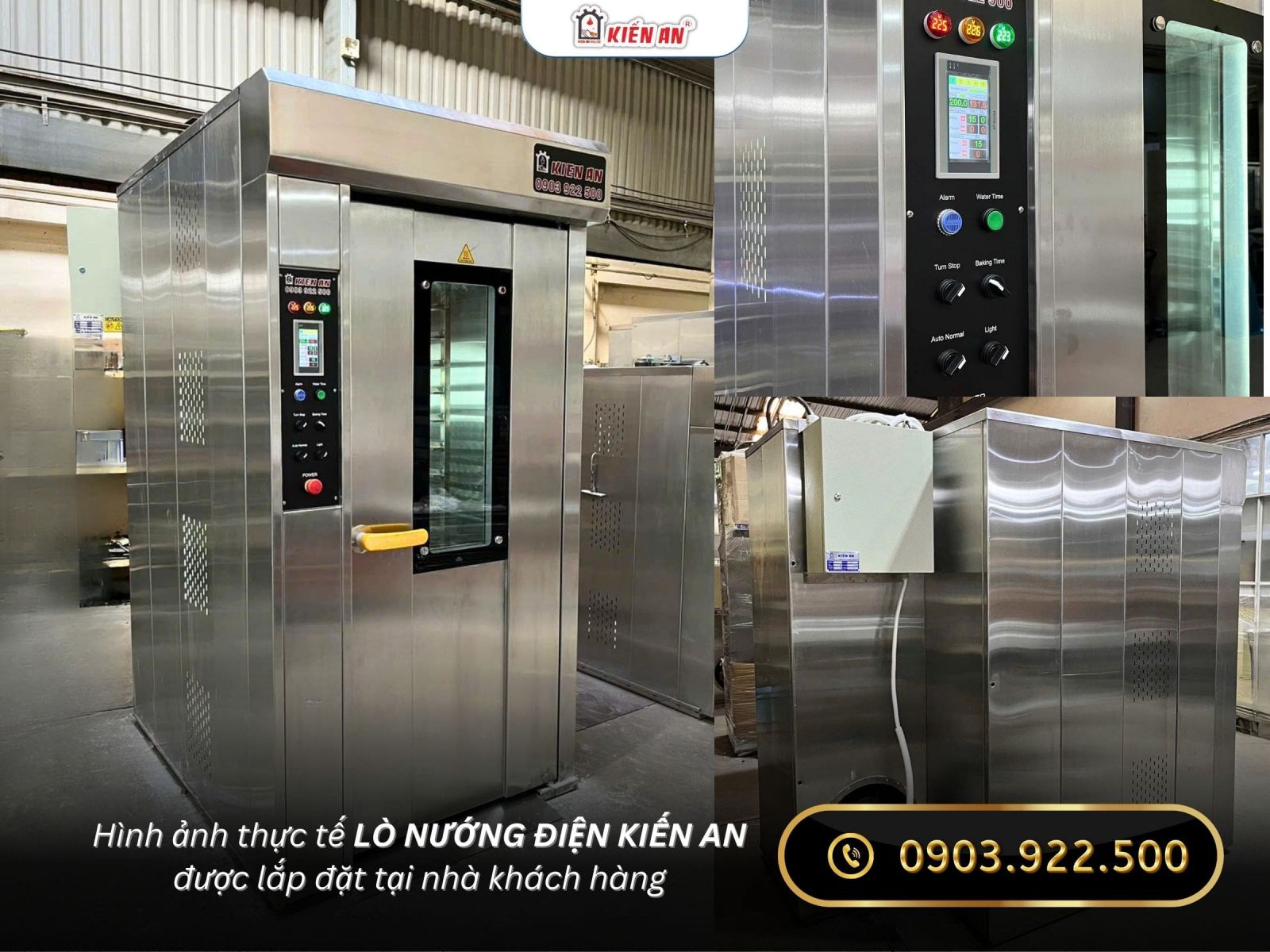 Hình ảnh thực tế lò nướng bánh mì điện tại xưởng