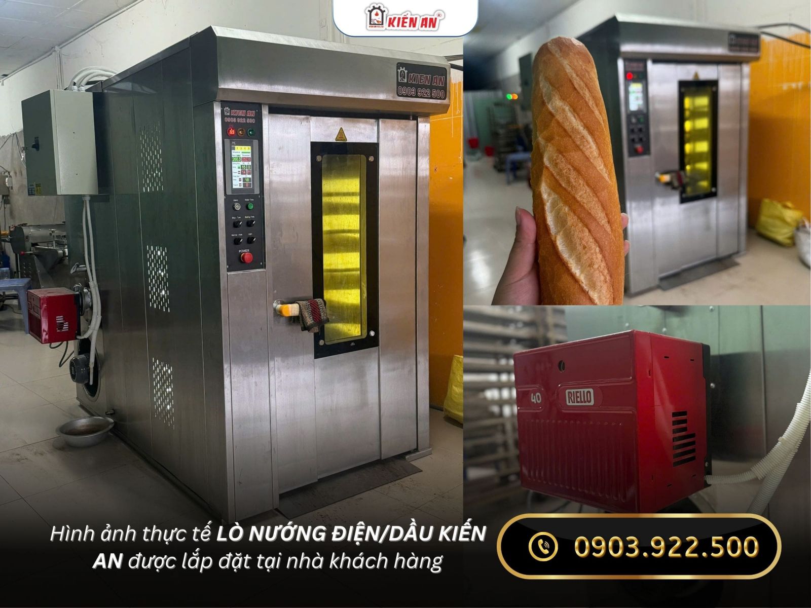 Hình ảnh thực tế lò nướng bánh mì điện dầu tại nhà khách