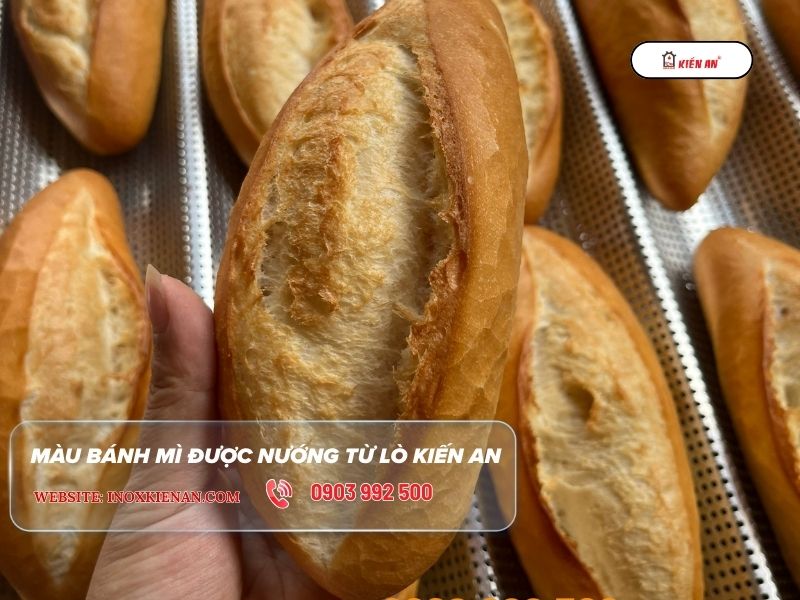Hình ảnh thực tế thành phẩm nướng từ lò bánh mì Kiến An