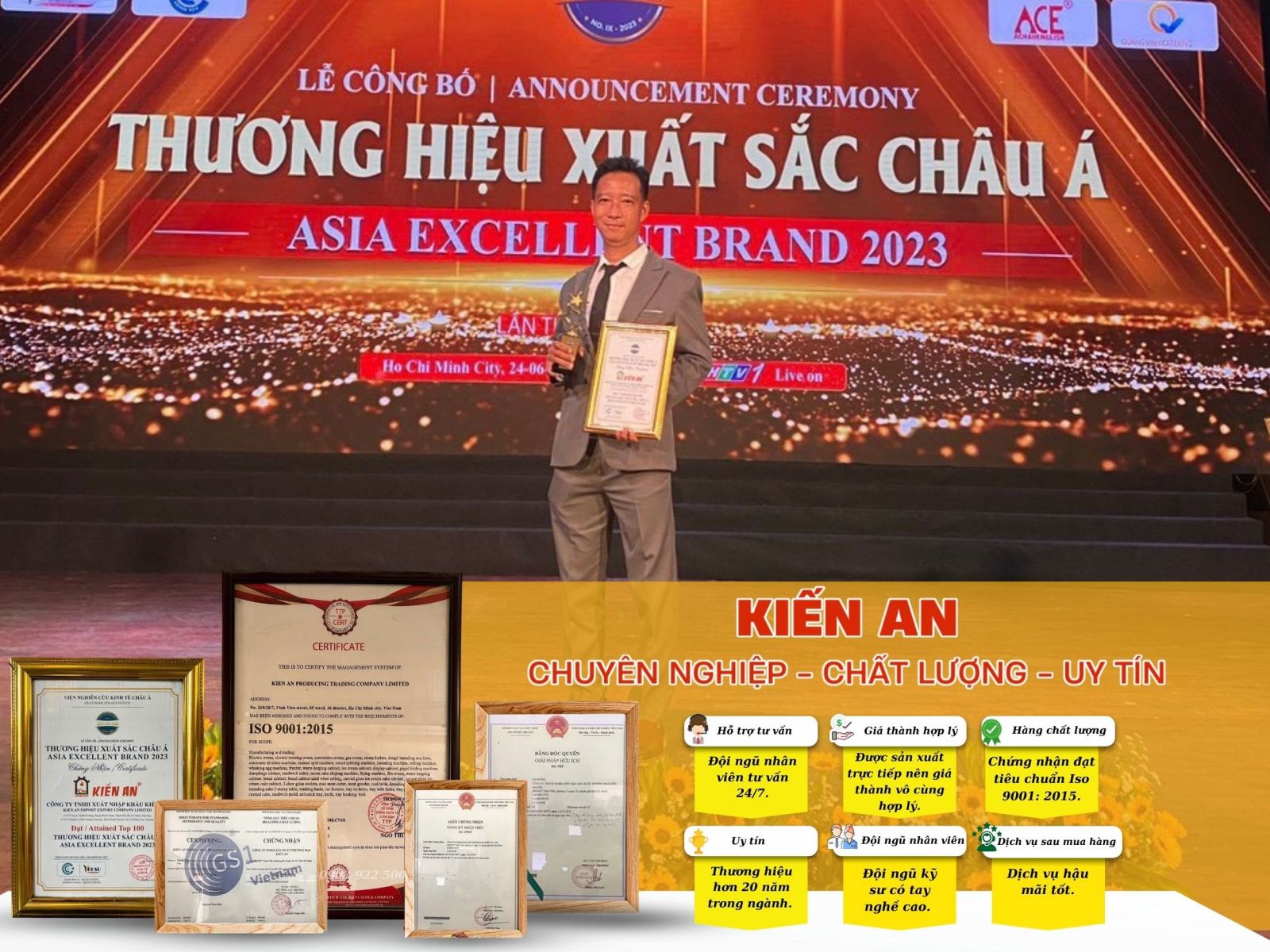 Kiến An - đạt giấy chứng nhận đạt tiêu chuẩn chất lượng 