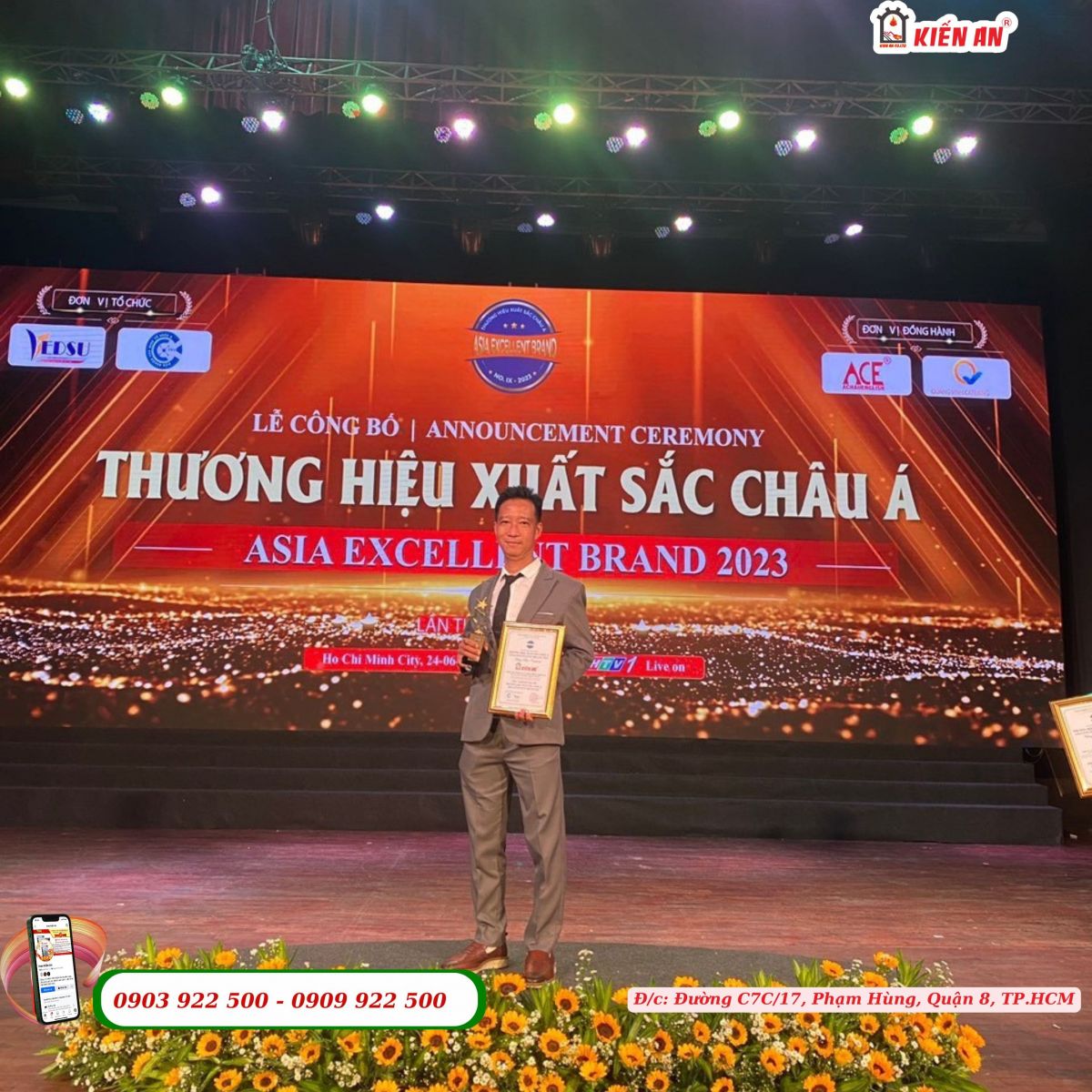 Kiến An - vinh dự đạt danh hiệu Top 100 thương hiệu xuất sắc nhất Châu Á năm 2023