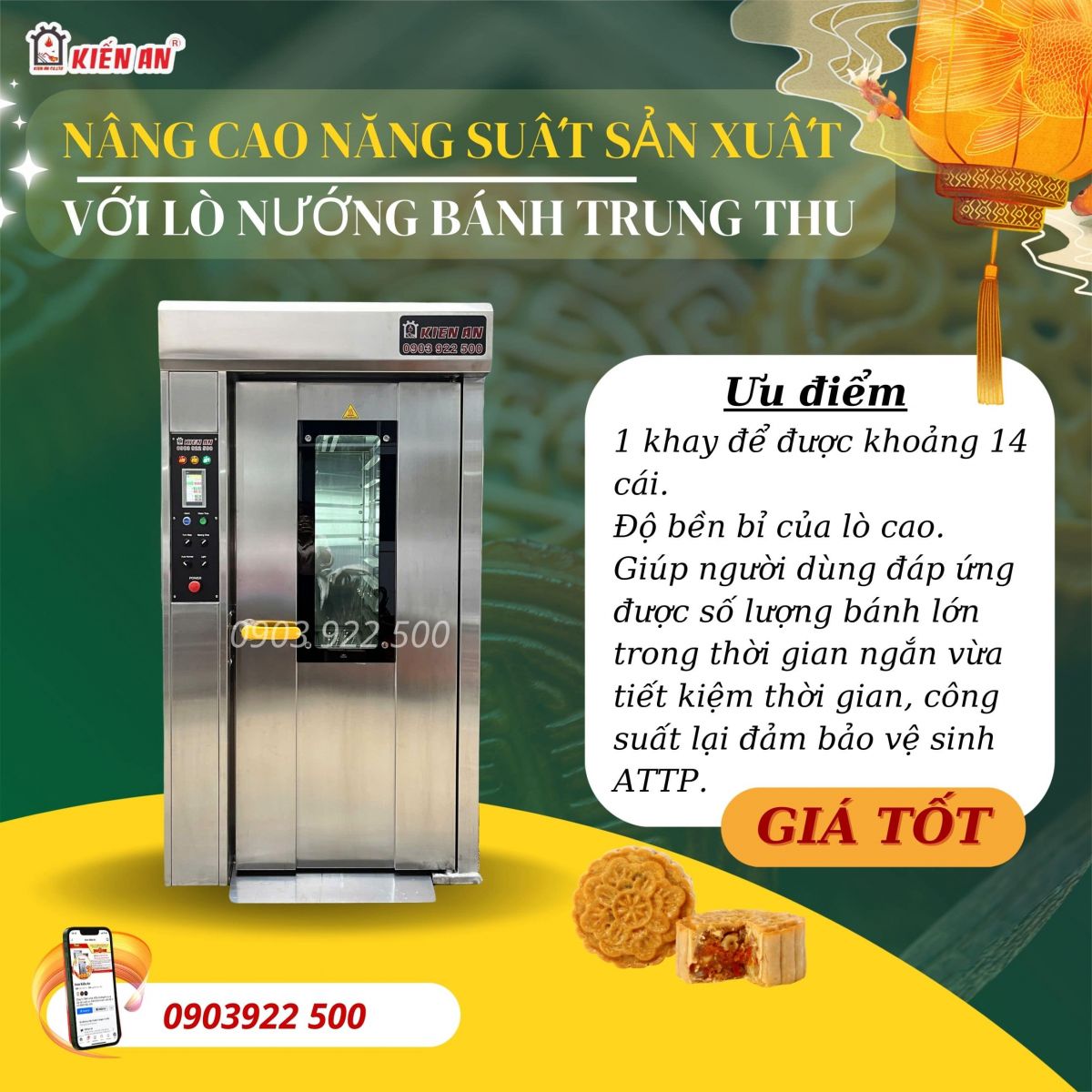 Lò nướng bánh mì Kiến An - Màu vàng đều chuẩn ngon