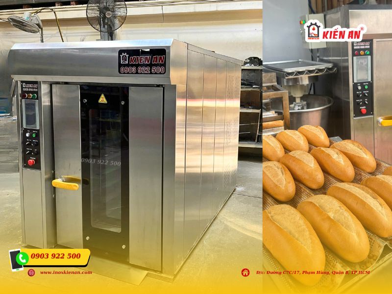 ò nướng bánh mì xoay 12 khay “cổ máy” đáp ứng năng suất khủng