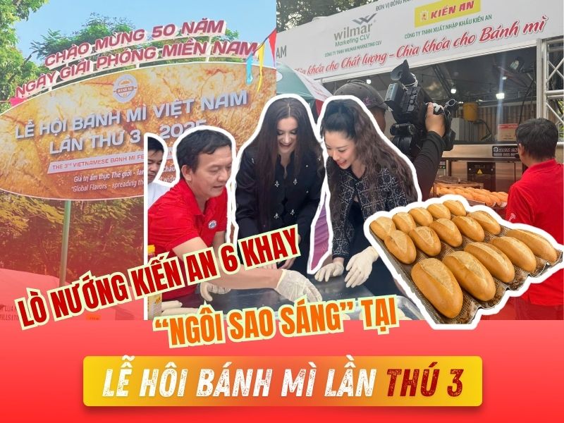 Lò nướng bánh mì xoay 6 khay: Nướng màu bánh chuẩn đẹp, đồng đều nhau
