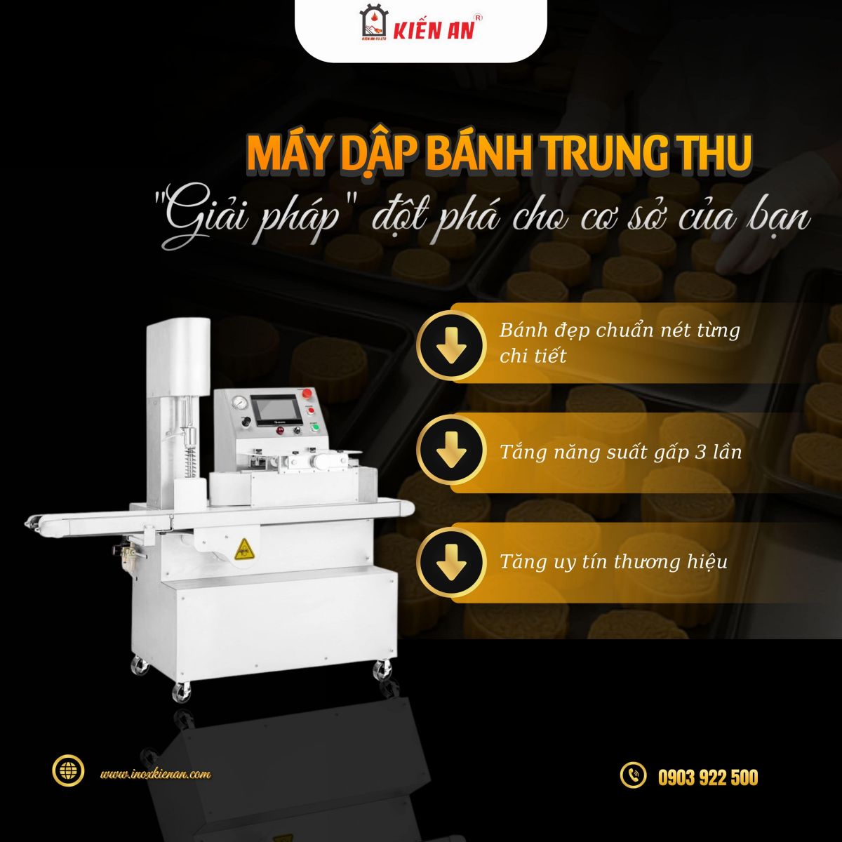 Máy định hình bánh trung thu - Chuẩn từng đường nét, không bị vỡ vụ