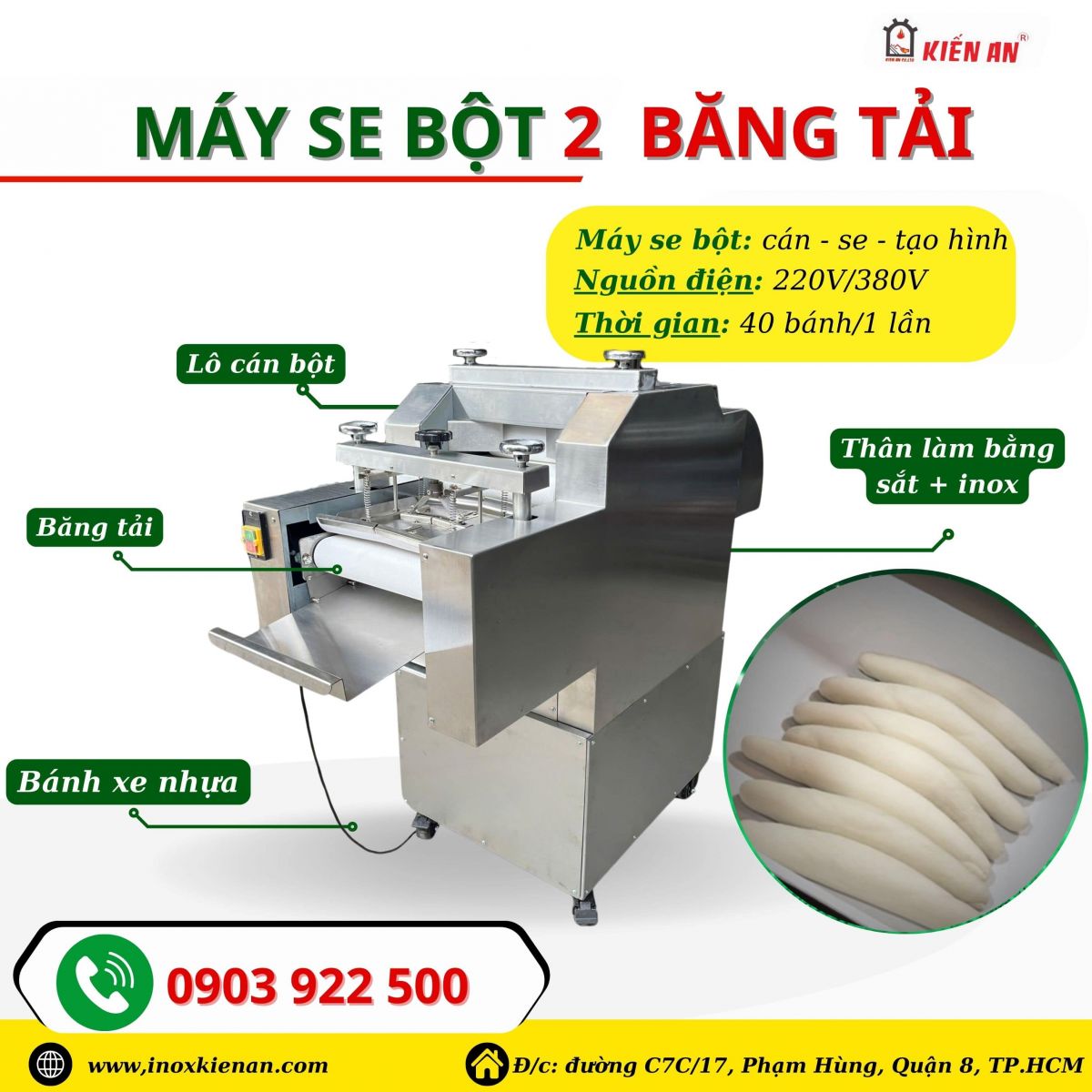 Máy se bột - cán, se, tạo hình bột chuẩn đẹp 