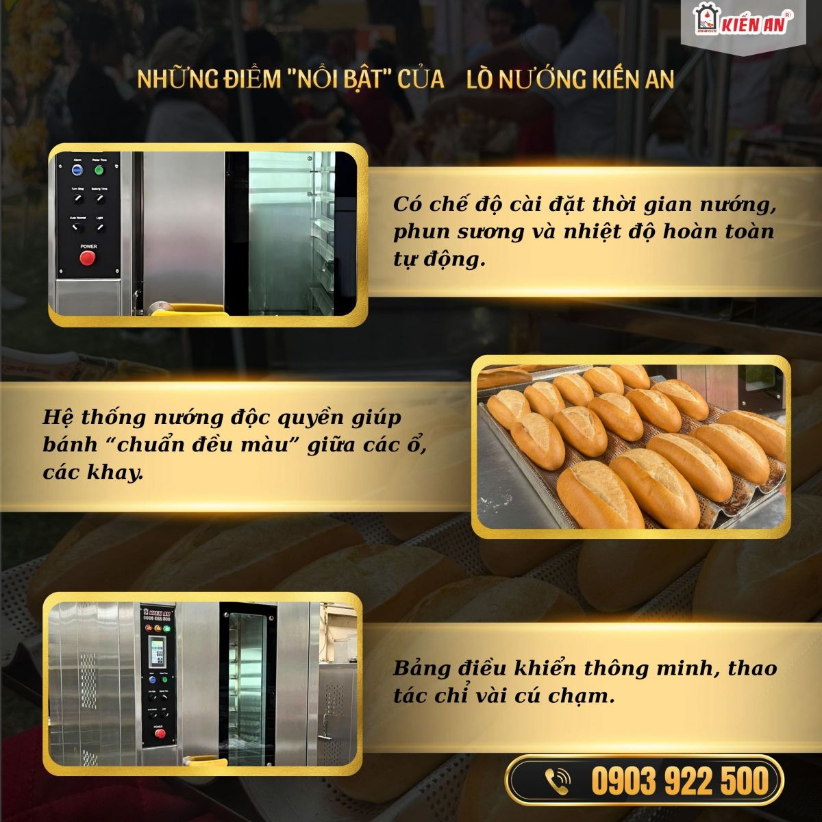  Những điểm “nổi bật” của lò nướng bánh mì 16 khay Kiến An bỏ xa mọi đối thủ