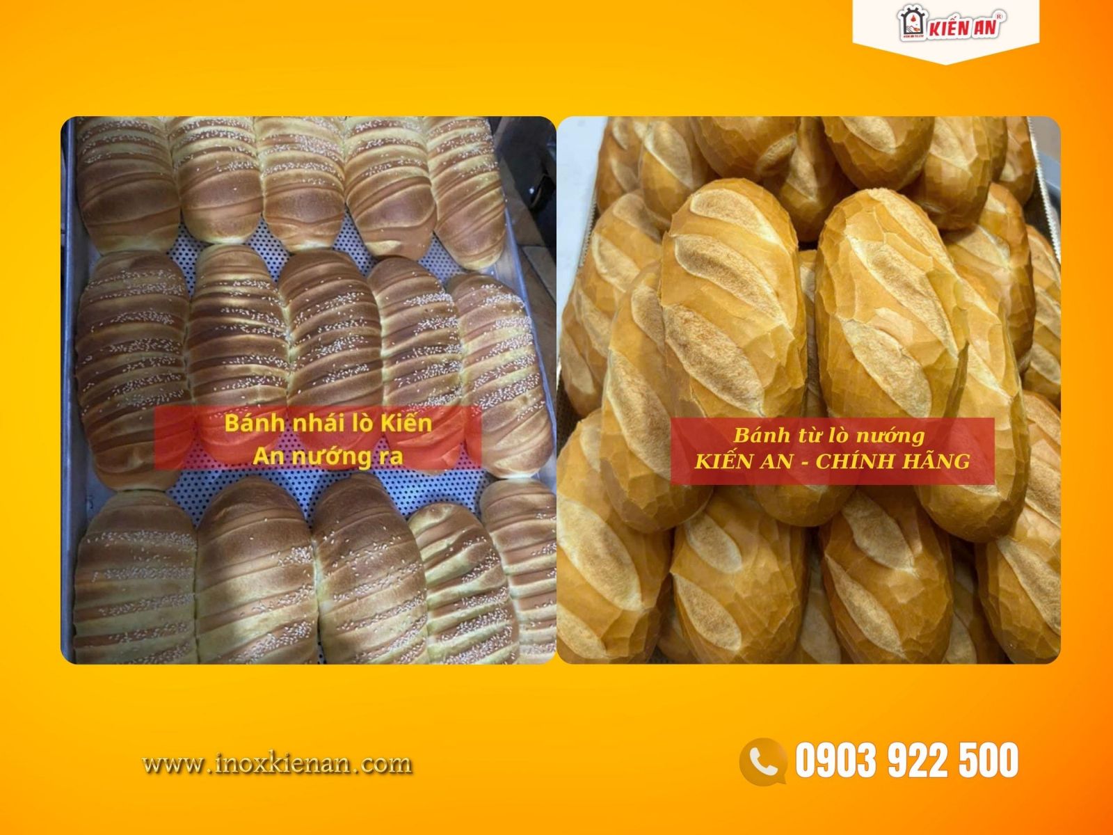 Thành phẩm của lò nướng bánh mì Kiến An giả - thật