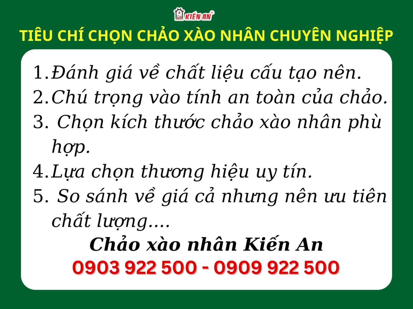 Tiêu chí chọn chảo xào nhân chuyên nghiệp?