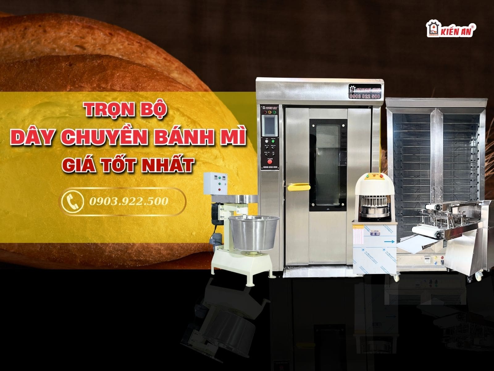 Trọn bộ dây chuyền làm bánh mì hiện đại giá tốt