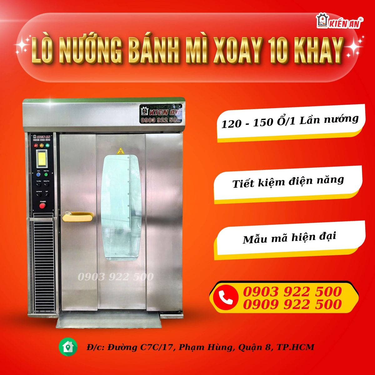 Ưu điểm của lò nướng bánh mì xoay 10 khay Kiến An