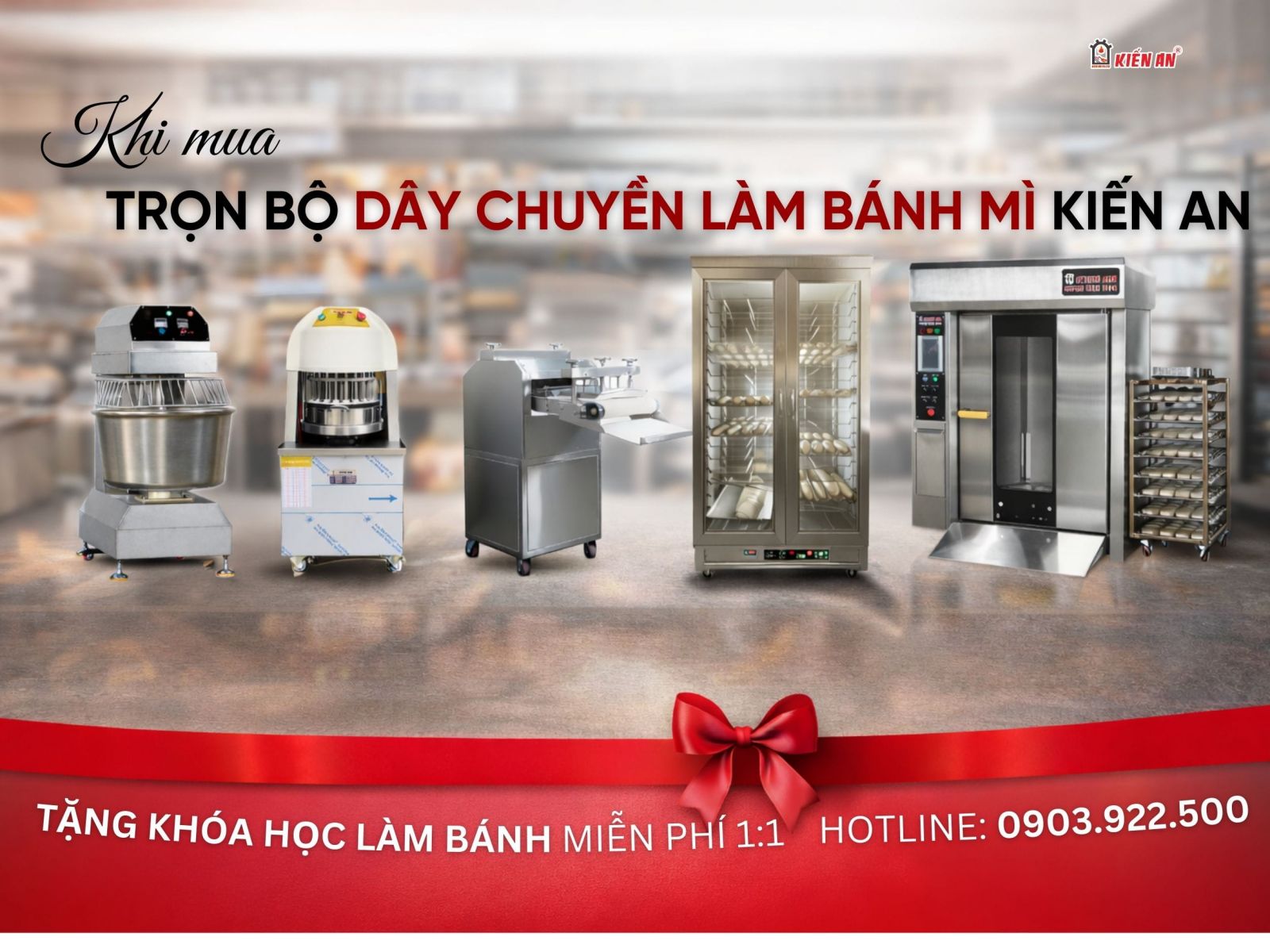 Trọn bộ dây chuyền làm bánh mì Kiến An giá tốt