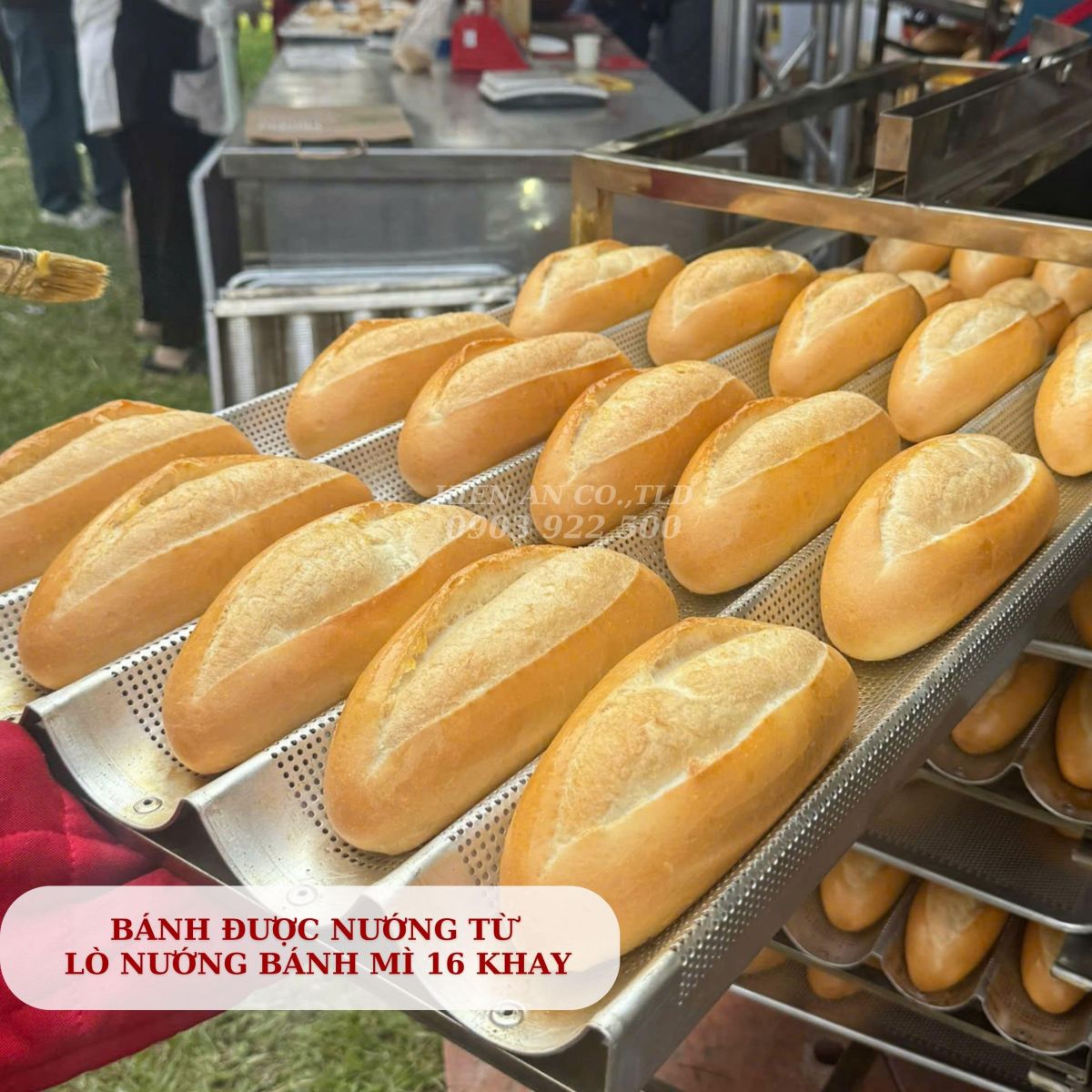 Bánh được nướng trực tiếp từ lò nướng bánh mì Kiến An 16 lkhay