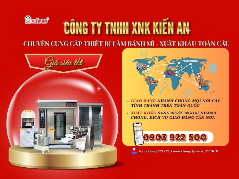Dây chuyền làm bánh mì hiện đại Kiến An