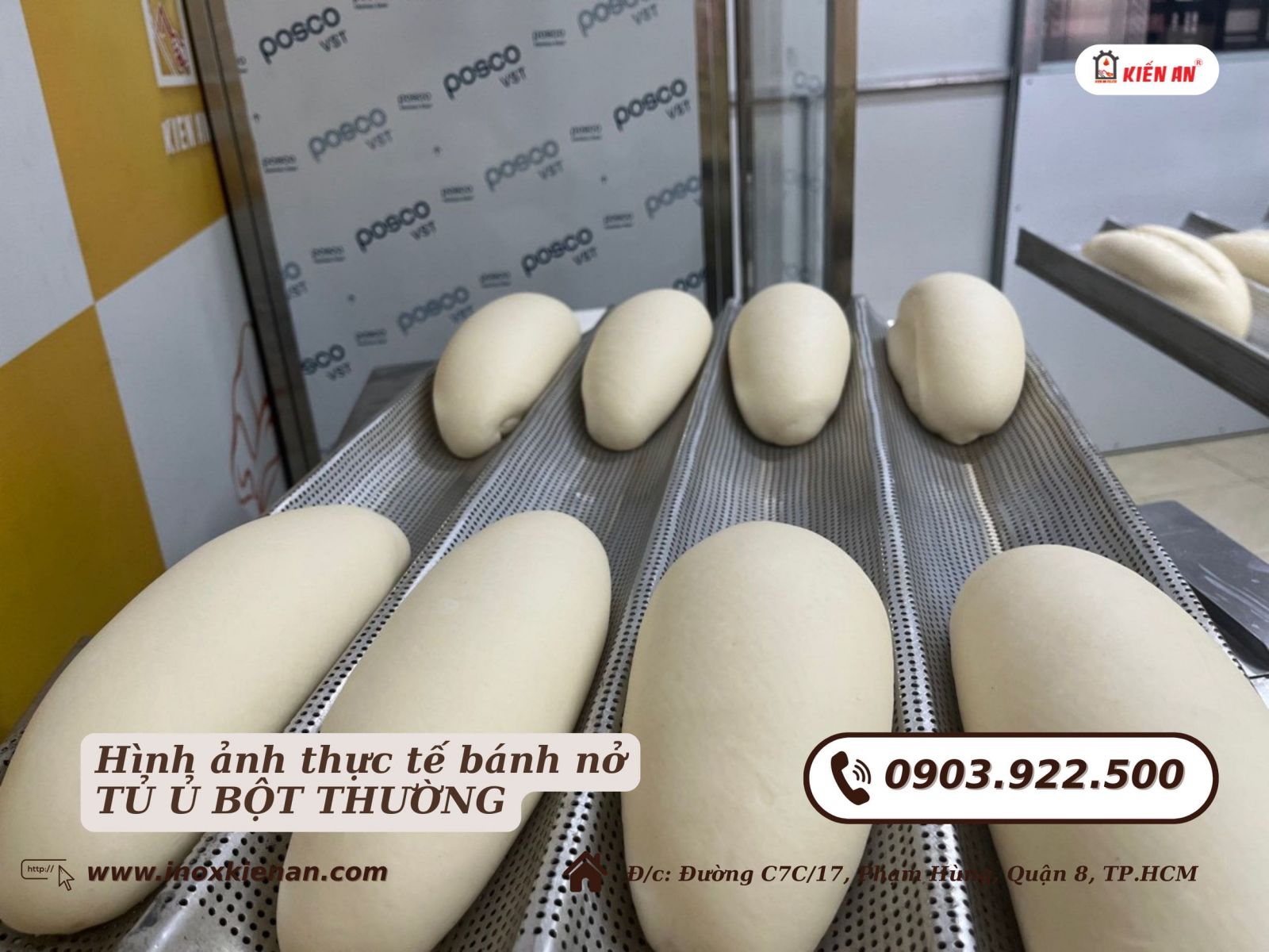 Hình ảnh thực tế của tủ ủ bột bánh mì thường tại xưởng