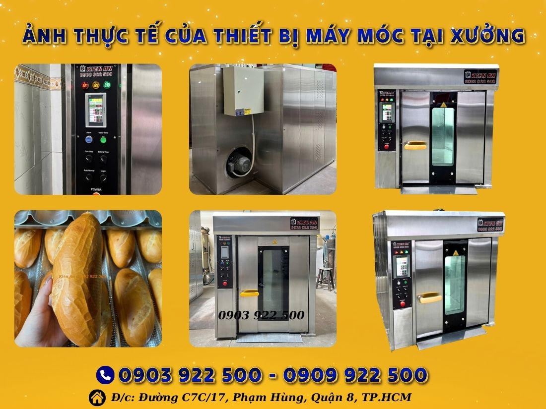 Hình ảnh thực tế của lò nướng bánh mì điện Kiến An tại xưởng 