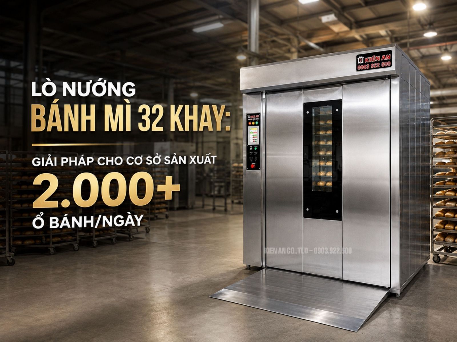Lò nướng bánh mì xoay 32 khay