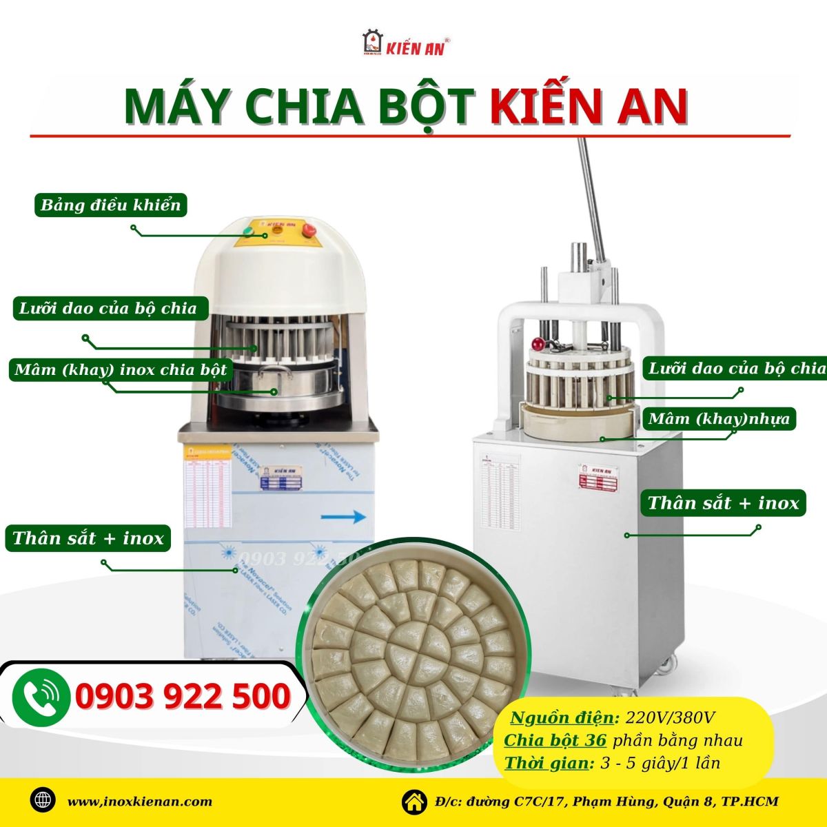 Máy chia bột - chia bột đều tăm tắp như một