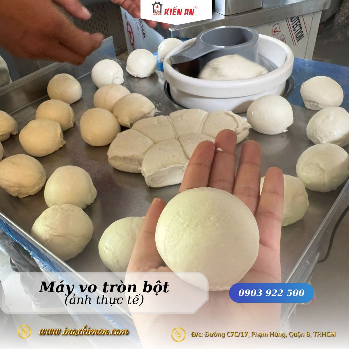 Thành phẩm của máy vo tròn bột bánh mì