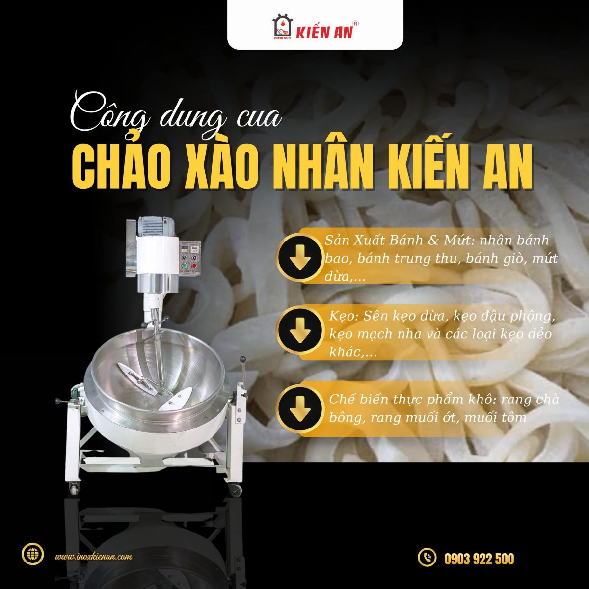 Ứng dụng chảo xào nhân kiến an trong sản xuất