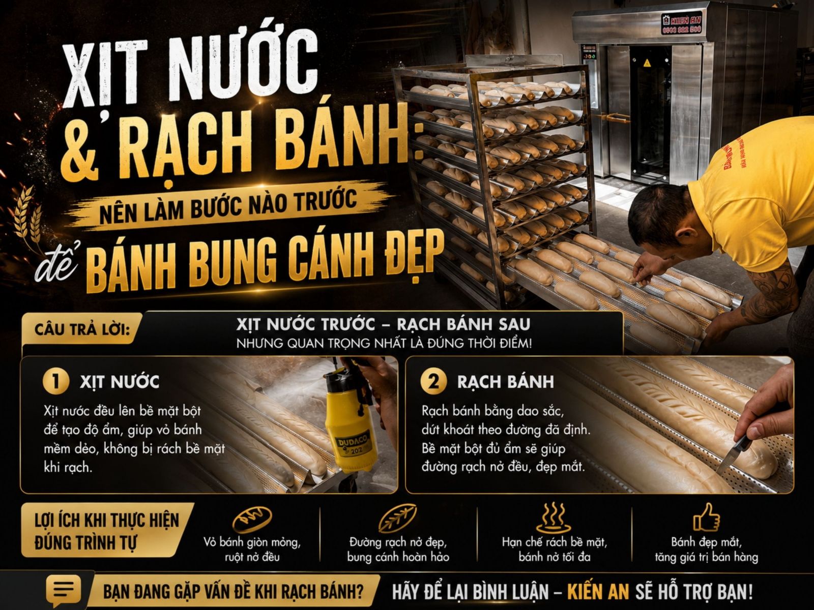Xịt nước hay rạch bánh trước